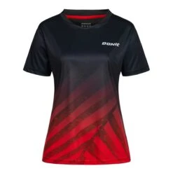 Donic Hemd Flow Lady Schwarz/rot XS