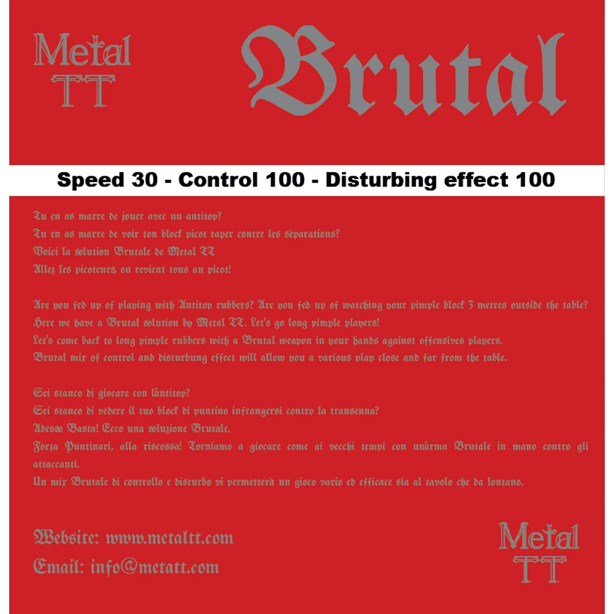 Metal TT Belag Brutal Schwarz OX â Bild 2