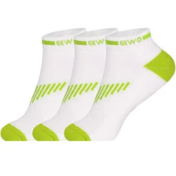 GEWO Set 3x Kurzsocke Short Flex II (eine Farbe) Weiß/grün 45-47