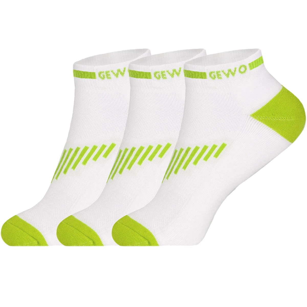 GEWO Set 3x Kurzsocke Short Flex II (eine Farbe) Weiß/grün 45-47