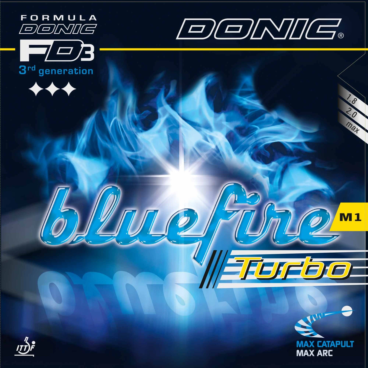 Donic Belag Bluefire M1 Turbo Schwarz 2,0 Mm