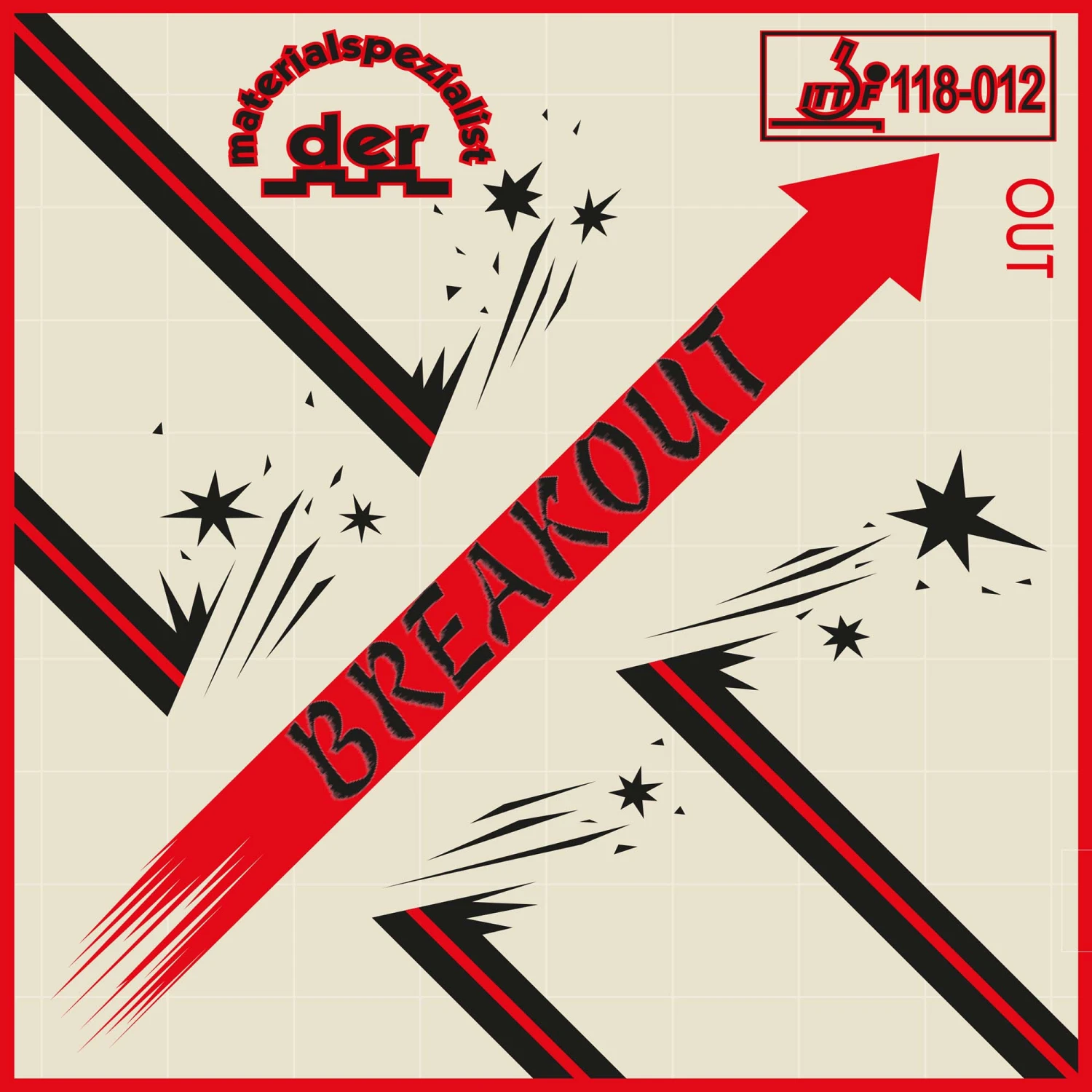 Der Materialspezialist Belag Breakout Schwarz 2,0 Mm